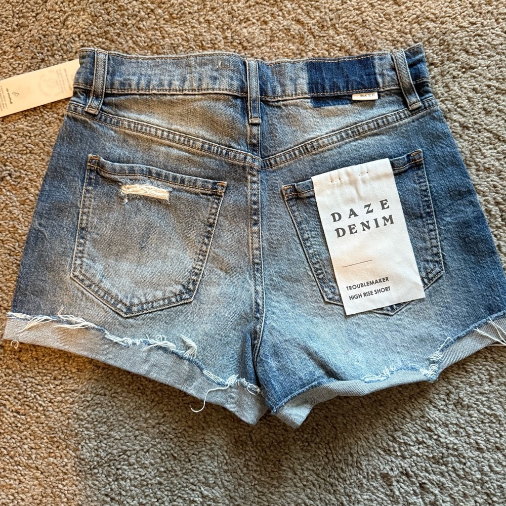 Daze Women's Blue Jean Shorts - Picture 2 of 5